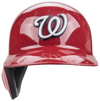 2018 Juan Soto Season Long Game Used Rookie Washington Nationals Batting Helmet Photo Matched To MLB Debut Game & First Career Home Run(MLB Authenticated & Sports Investors Authentication)